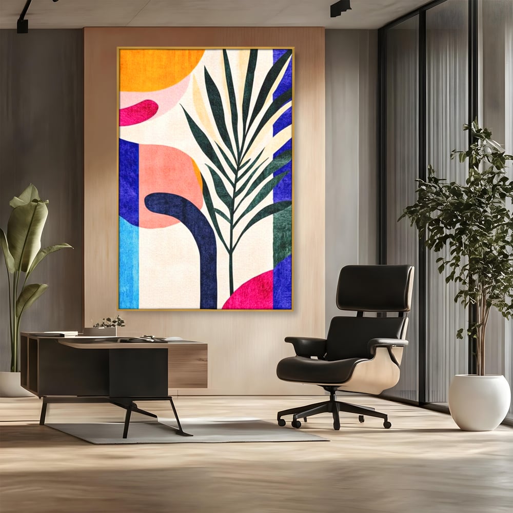 Tablou Canvas Premium, LuxCanva® J1008, Tropice Abstracte, Frunze, Culori, Caldura, Exotic, Palmier, Decorativ, Vesela, Plante, Atmosfera, Living, Dormitor