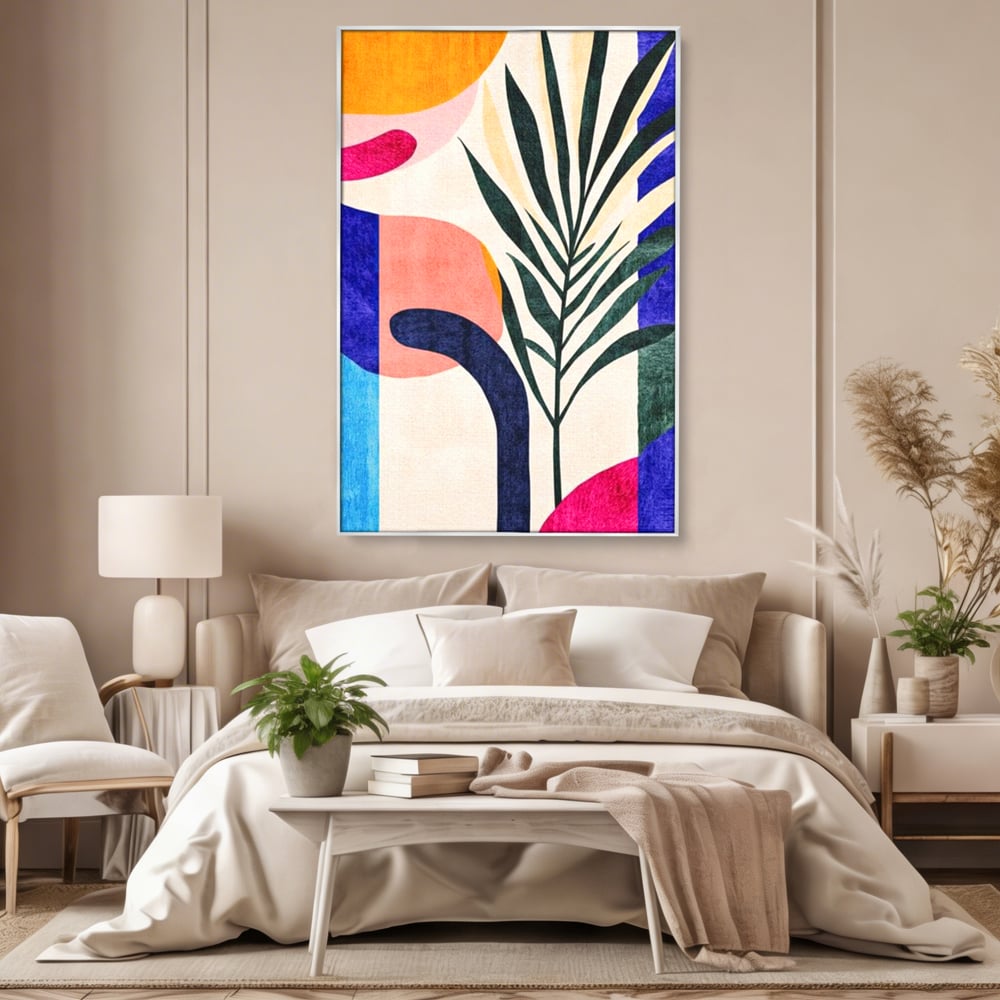 Tablou Canvas Premium, LuxCanva® J1008, Tropice Abstracte, Frunze, Culori, Caldura, Exotic, Palmier, Decorativ, Vesela, Plante, Atmosfera, Living, Dormitor
