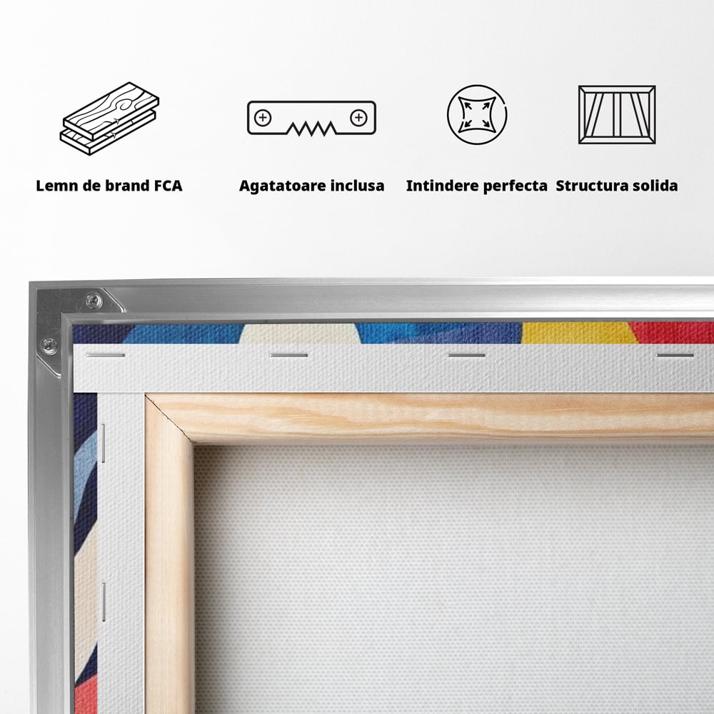 Tablou Canvas Premium, LuxCanva® J1009, Sub Lumina Lunii, Noapte, Tropicala, Gradina, Culori, Albastru, Ecosistem, Cromatic, Peisaj, Luna, Soare, Living, Dormitor
