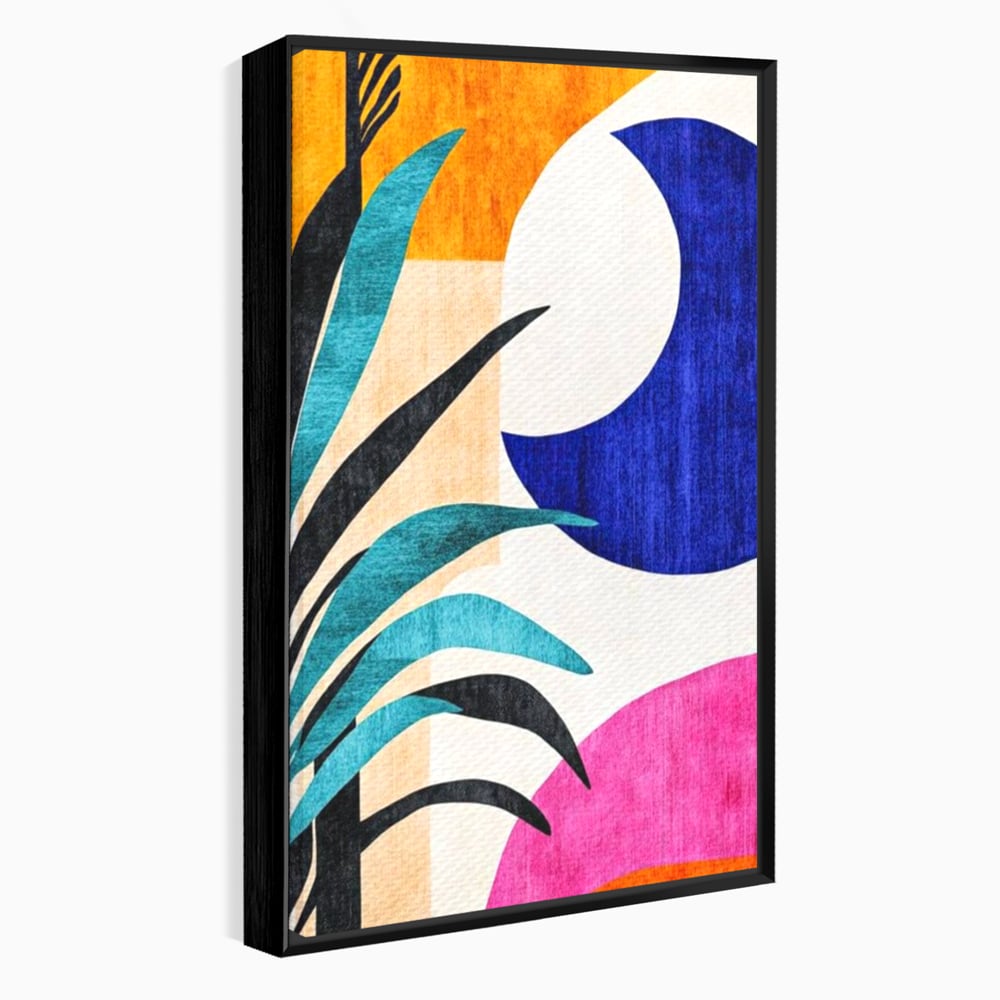 Tablou Canvas Premium, LuxCanva® J1011, Dialog Intre Forme, Frunza, Valuri, Liniste, Forme, Geometrie, Arhitectura, Abstract, Estival, Anotimp, Semiluna, Living, Dormitor