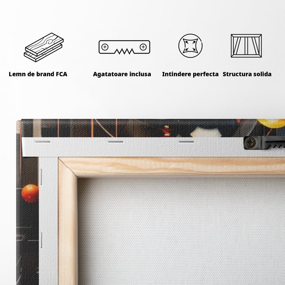 Leinwand Premium Canvas Wall Art, LuxCanva® J1012, Expandierendes Universum, Umlaufbahnen, Gleichgewicht, verschlüsselt, Schwerkraft, abstrakt, Planeten, Universum, Kosmos, Solar, Futurismus, Wohnen, Schlafzimmer