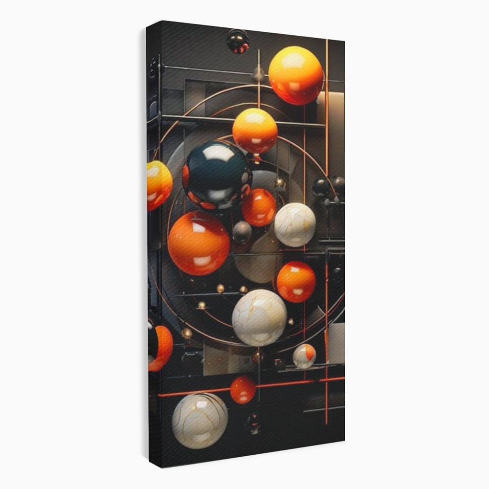 Leinwand Premium Canvas Wall Art, LuxCanva® J1012, Expandierendes Universum, Umlaufbahnen, Gleichgewicht, verschlüsselt, Schwerkraft, abstrakt, Planeten, Universum, Kosmos, Solar, Futurismus, Wohnen, Schlafzimmer