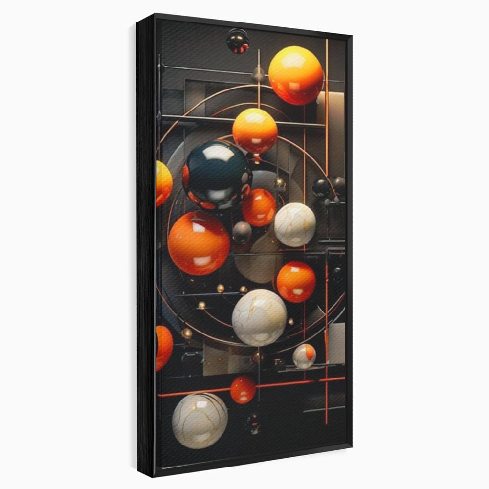 Leinwand Premium Canvas Wall Art, LuxCanva® J1012, Expandierendes Universum, Umlaufbahnen, Gleichgewicht, verschlüsselt, Schwerkraft, abstrakt, Planeten, Universum, Kosmos, Solar, Futurismus, Wohnen, Schlafzimmer