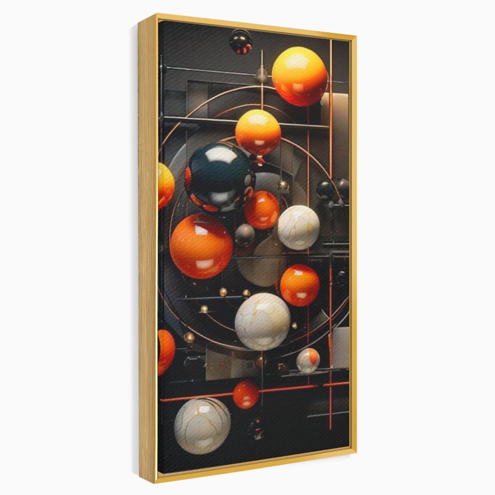 Leinwand Premium Canvas Wall Art, LuxCanva® J1012, Expandierendes Universum, Umlaufbahnen, Gleichgewicht, verschlüsselt, Schwerkraft, abstrakt, Planeten, Universum, Kosmos, Solar, Futurismus, Wohnen, Schlafzimmer