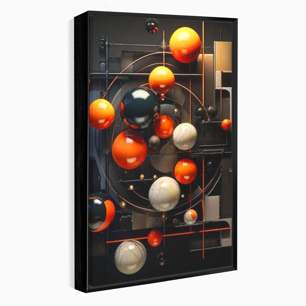 Leinwand Premium Canvas Wall Art, LuxCanva® J1012, Expandierendes Universum, Umlaufbahnen, Gleichgewicht, verschlüsselt, Schwerkraft, abstrakt, Planeten, Universum, Kosmos, Solar, Futurismus, Wohnen, Schlafzimmer