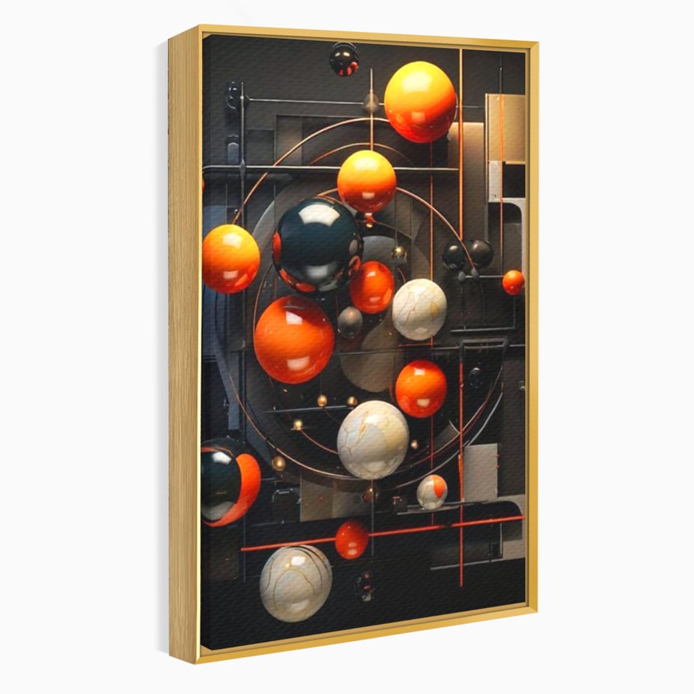 Leinwand Premium Canvas Wall Art, LuxCanva® J1012, Expandierendes Universum, Umlaufbahnen, Gleichgewicht, verschlüsselt, Schwerkraft, abstrakt, Planeten, Universum, Kosmos, Solar, Futurismus, Wohnen, Schlafzimmer