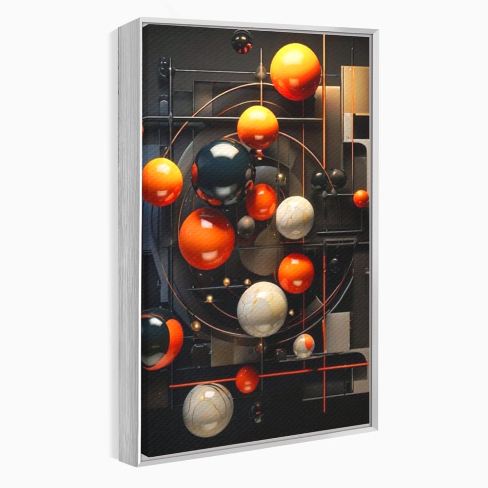 Leinwand Premium Canvas Wall Art, LuxCanva® J1012, Expandierendes Universum, Umlaufbahnen, Gleichgewicht, verschlüsselt, Schwerkraft, abstrakt, Planeten, Universum, Kosmos, Solar, Futurismus, Wohnen, Schlafzimmer