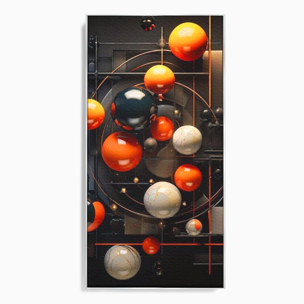 Leinwand Premium Canvas Wall Art, LuxCanva® J1012, Expandierendes Universum, Umlaufbahnen, Gleichgewicht, verschlüsselt, Schwerkraft, abstrakt, Planeten, Universum, Kosmos, Solar, Futurismus, Wohnen, Schlafzimmer