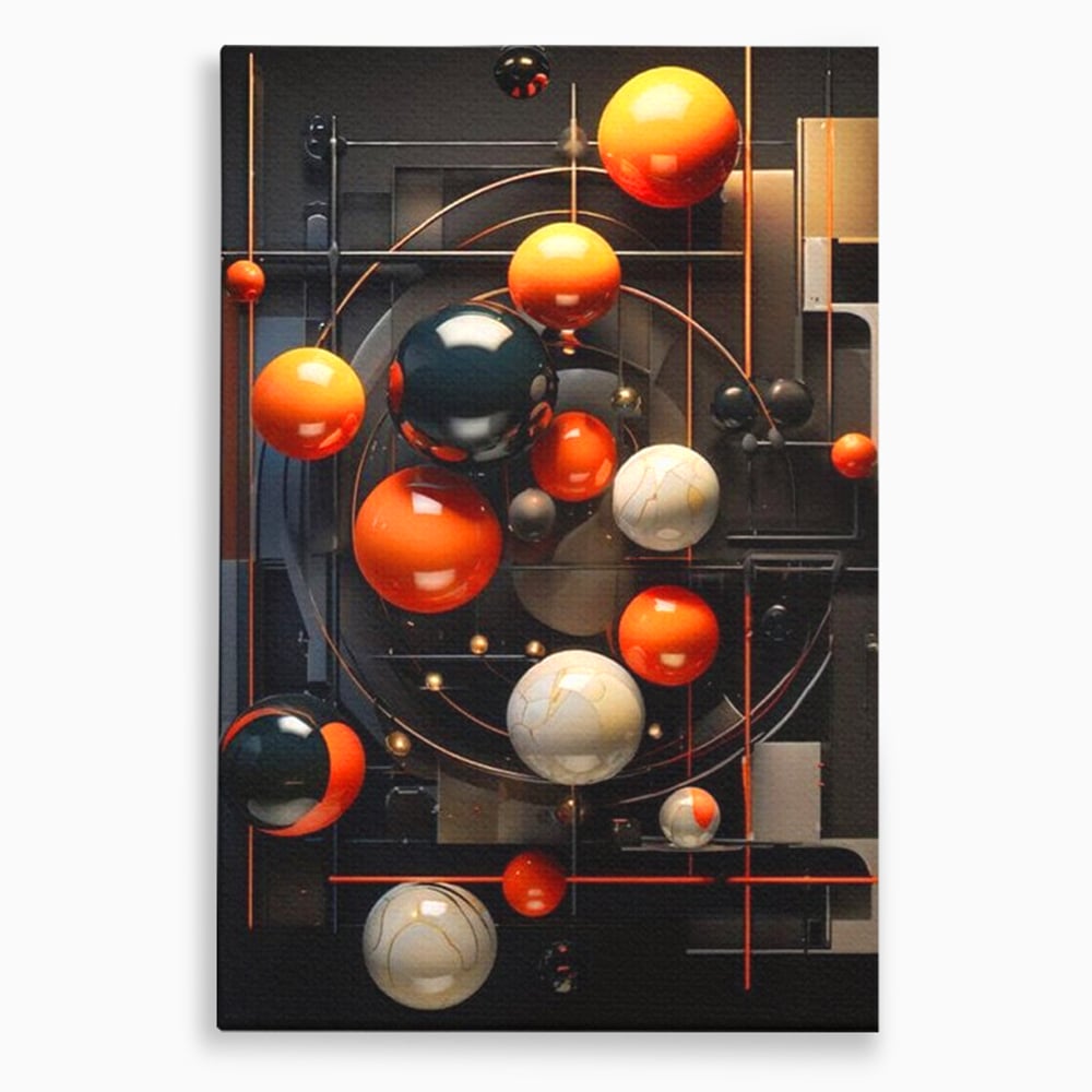 Leinwand Premium Canvas Wall Art, LuxCanva® J1012, Expandierendes Universum, Umlaufbahnen, Gleichgewicht, verschlüsselt, Schwerkraft, abstrakt, Planeten, Universum, Kosmos, Solar, Futurismus, Wohnen, Schlafzimmer