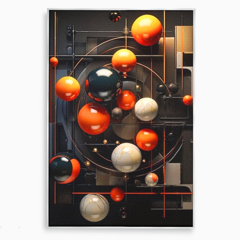 Leinwand Premium Canvas Wall Art, LuxCanva® J1012, Expandierendes Universum, Umlaufbahnen, Gleichgewicht, verschlüsselt, Schwerkraft, abstrakt, Planeten, Universum, Kosmos, Solar, Futurismus, Wohnen, Schlafzimmer