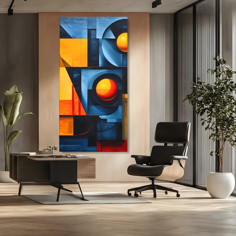 Tablou Canvas Premium, LuxCanva® J1013, Fragmente Din Soare, Arhitectura, Forme, Geometrie, Lumini, Umbre, Solar, Sistem, Flux, Fragmemnte, Cubism, Living, Dormitor