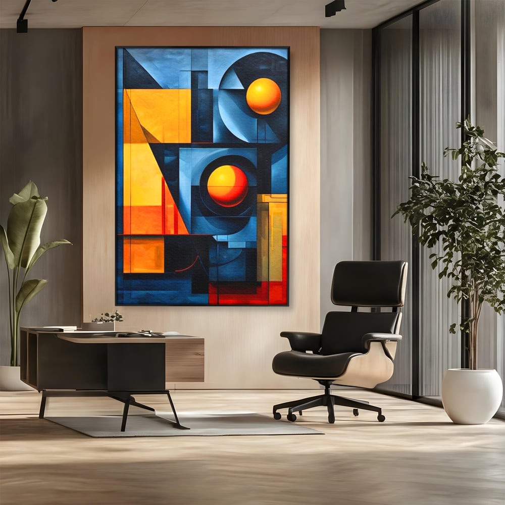 Tablou Canvas Premium, LuxCanva® J1013, Fragmente Din Soare, Arhitectura, Forme, Geometrie, Lumini, Umbre, Solar, Sistem, Flux, Fragmemnte, Cubism, Living, Dormitor