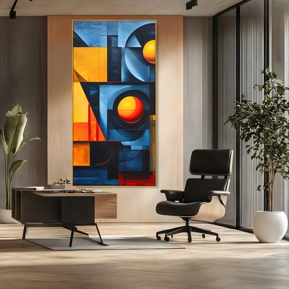 Tablou Canvas Premium, LuxCanva® J1013, Fragmente Din Soare, Arhitectura, Forme, Geometrie, Lumini, Umbre, Solar, Sistem, Flux, Fragmemnte, Cubism, Living, Dormitor