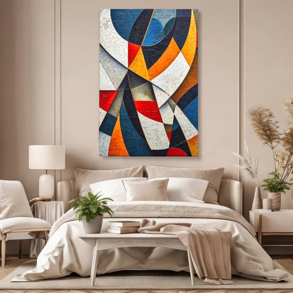 Tablou Canvas Premium, LuxCanva® J1015, Falii de Lumina, Coregrafie, Cromatica, Geometrie, Miscare, Dinamism, Arta, Moderna, Sofisticat, Compozitie, Living, Dormitor