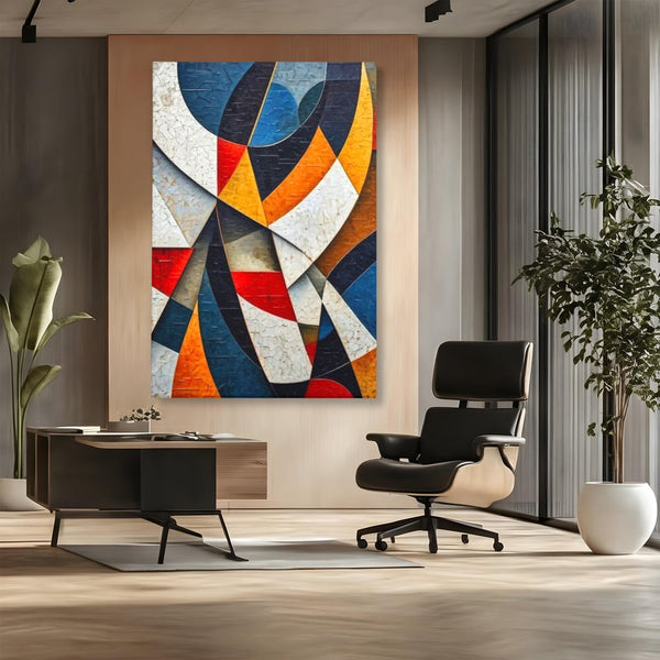 Tablou Canvas Premium, LuxCanva® J1015, Falii de Lumina, Coregrafie, Cromatica, Geometrie, Miscare, Dinamism, Arta, Moderna, Sofisticat, Compozitie, Living, Dormitor