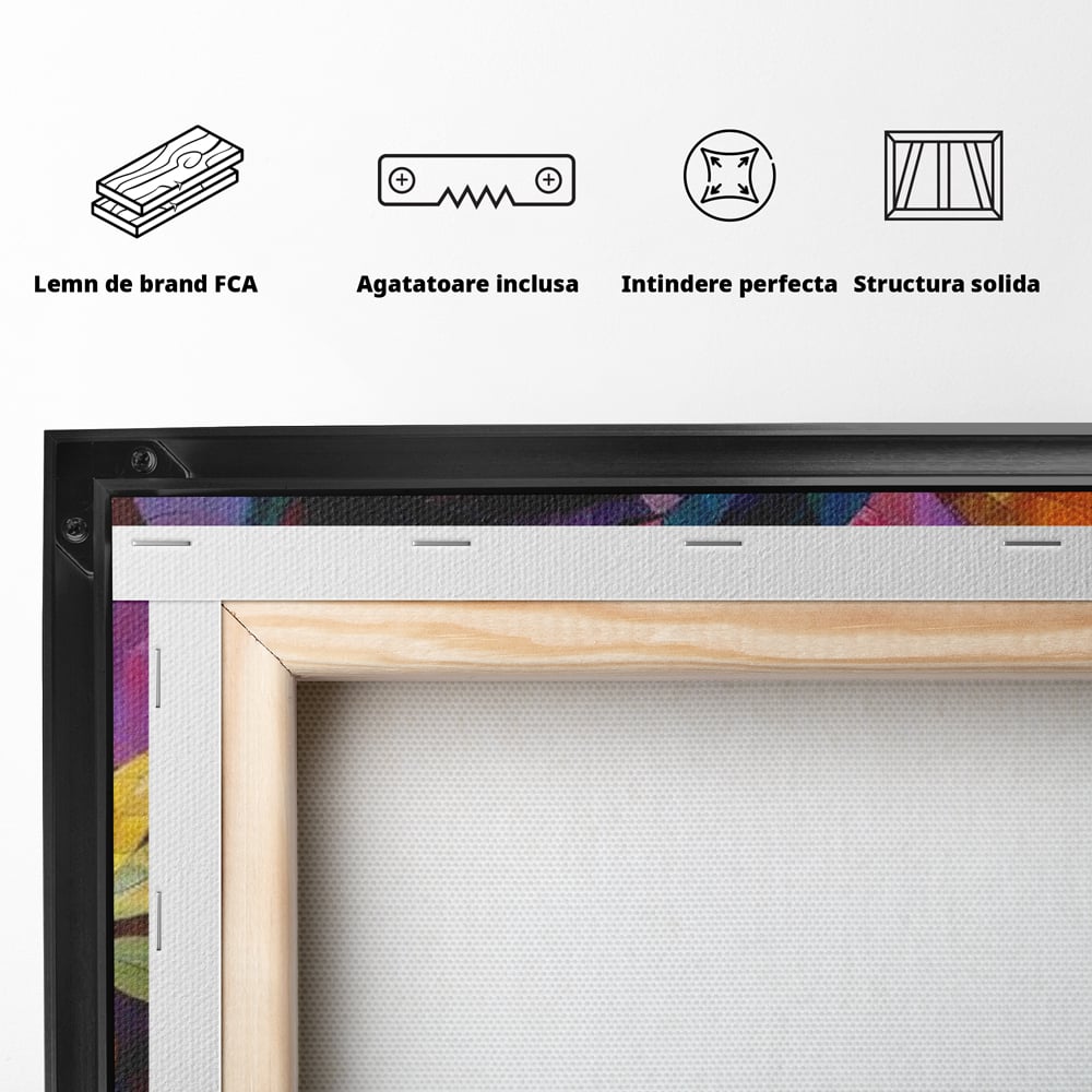 Tablou Canvas Premium, LuxCanva® J1016, Chip in Vitralii, Floare, Portret, Chip, Privire, Femeie, Abstract, Ganduri, Mozaic, Colorat, Design, Artist, Expozitie, Living, Dormitor