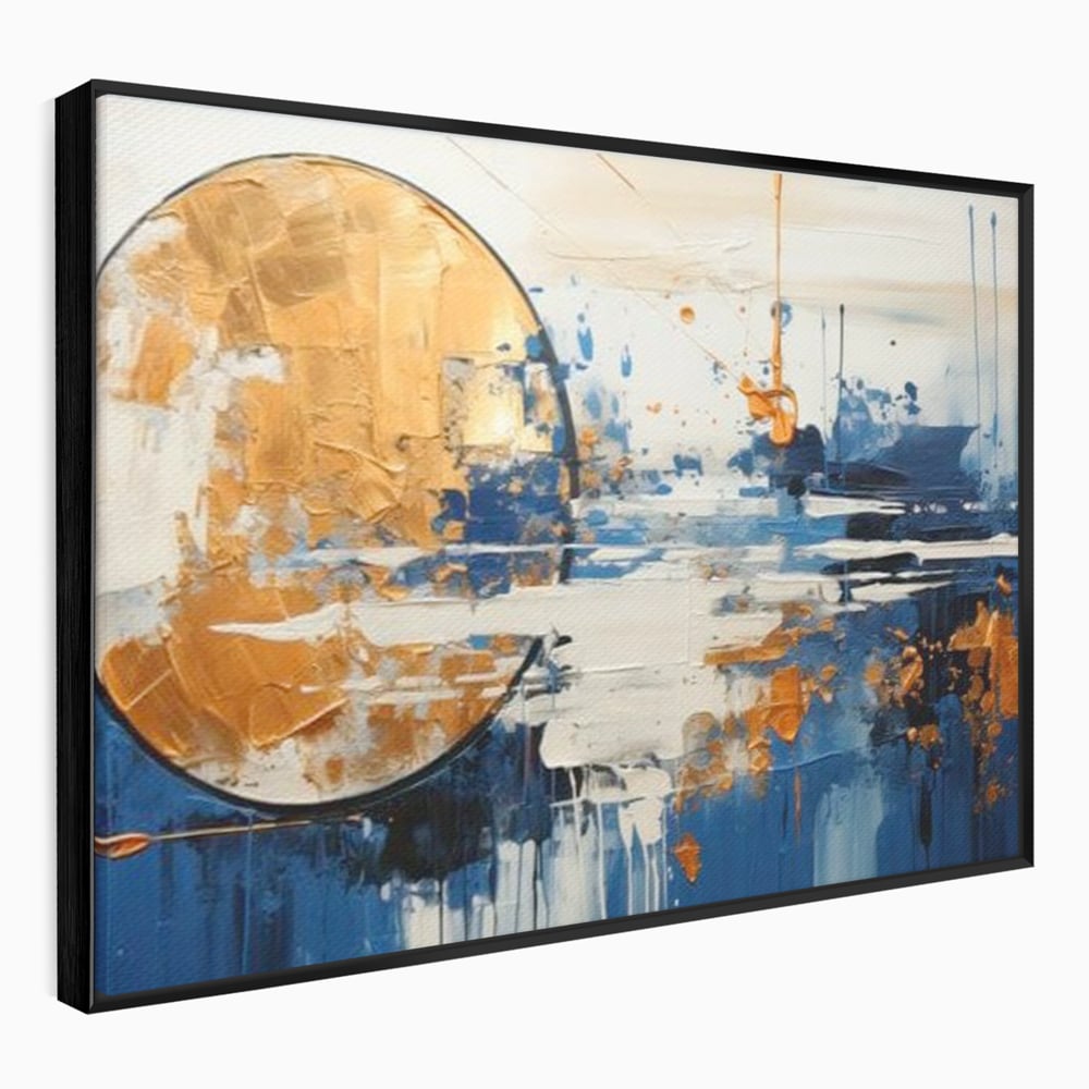 Leinwandbilder Premium, LuxCanva® J1017, Mond im Nachtlicht, Wasser, Astral, Horizont, Kosmisch, Universum, Linien, Marine, Symbolik, Symbolismus, Traumhaft, Licht, Reflexionen, Wohnen, Schlafzimmer