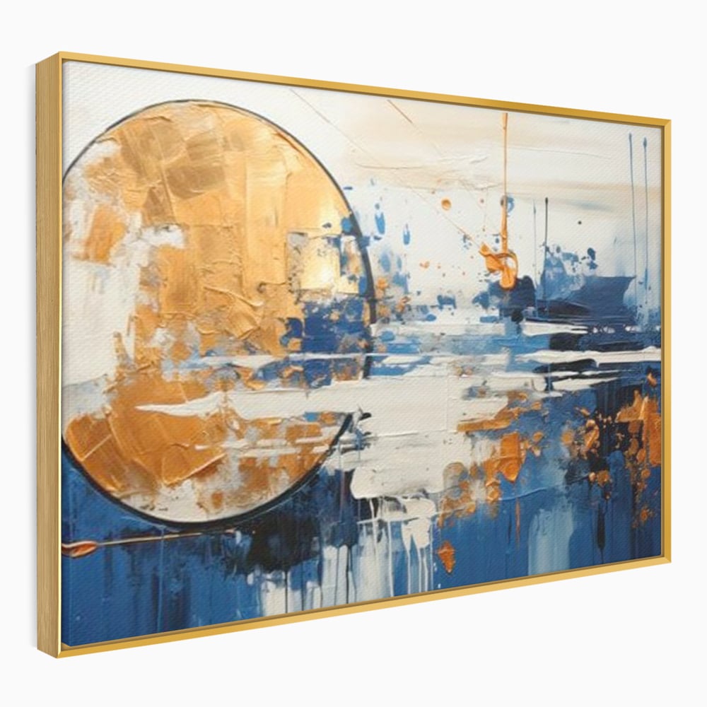 Leinwandbilder Premium, LuxCanva® J1017, Mond im Nachtlicht, Wasser, Astral, Horizont, Kosmisch, Universum, Linien, Marine, Symbolik, Symbolismus, Traumhaft, Licht, Reflexionen, Wohnen, Schlafzimmer