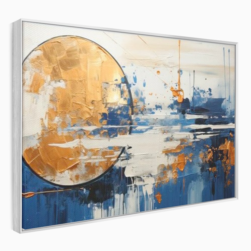 Leinwandbilder Premium, LuxCanva® J1017, Mond im Nachtlicht, Wasser, Astral, Horizont, Kosmisch, Universum, Linien, Marine, Symbolik, Symbolismus, Traumhaft, Licht, Reflexionen, Wohnen, Schlafzimmer
