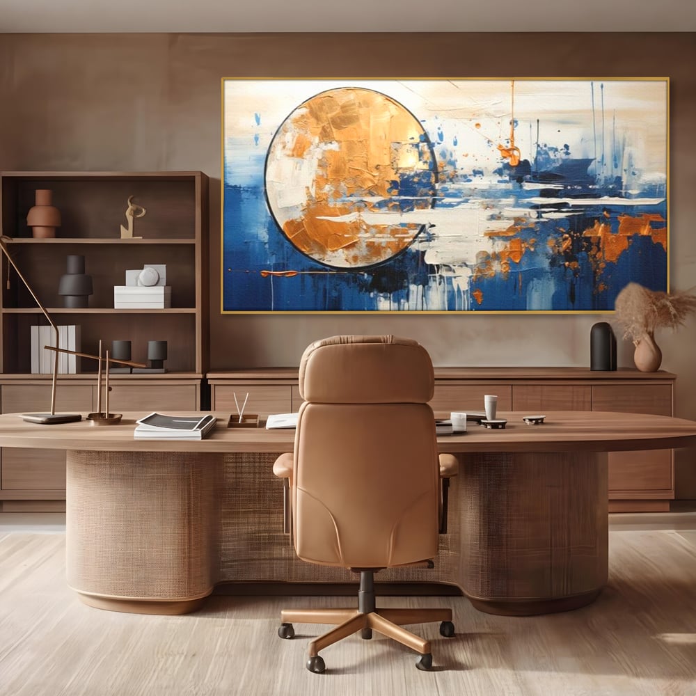 Leinwandbilder Premium, LuxCanva® J1017, Mond im Nachtlicht, Wasser, Astral, Horizont, Kosmisch, Universum, Linien, Marine, Symbolik, Symbolismus, Traumhaft, Licht, Reflexionen, Wohnen, Schlafzimmer