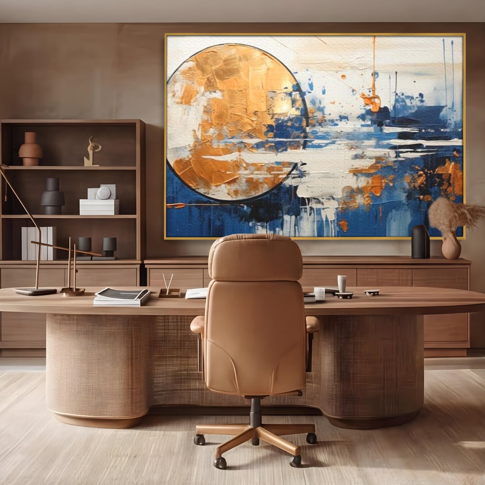 Leinwandbilder Premium, LuxCanva® J1017, Mond im Nachtlicht, Wasser, Astral, Horizont, Kosmisch, Universum, Linien, Marine, Symbolik, Symbolismus, Traumhaft, Licht, Reflexionen, Wohnen, Schlafzimmer