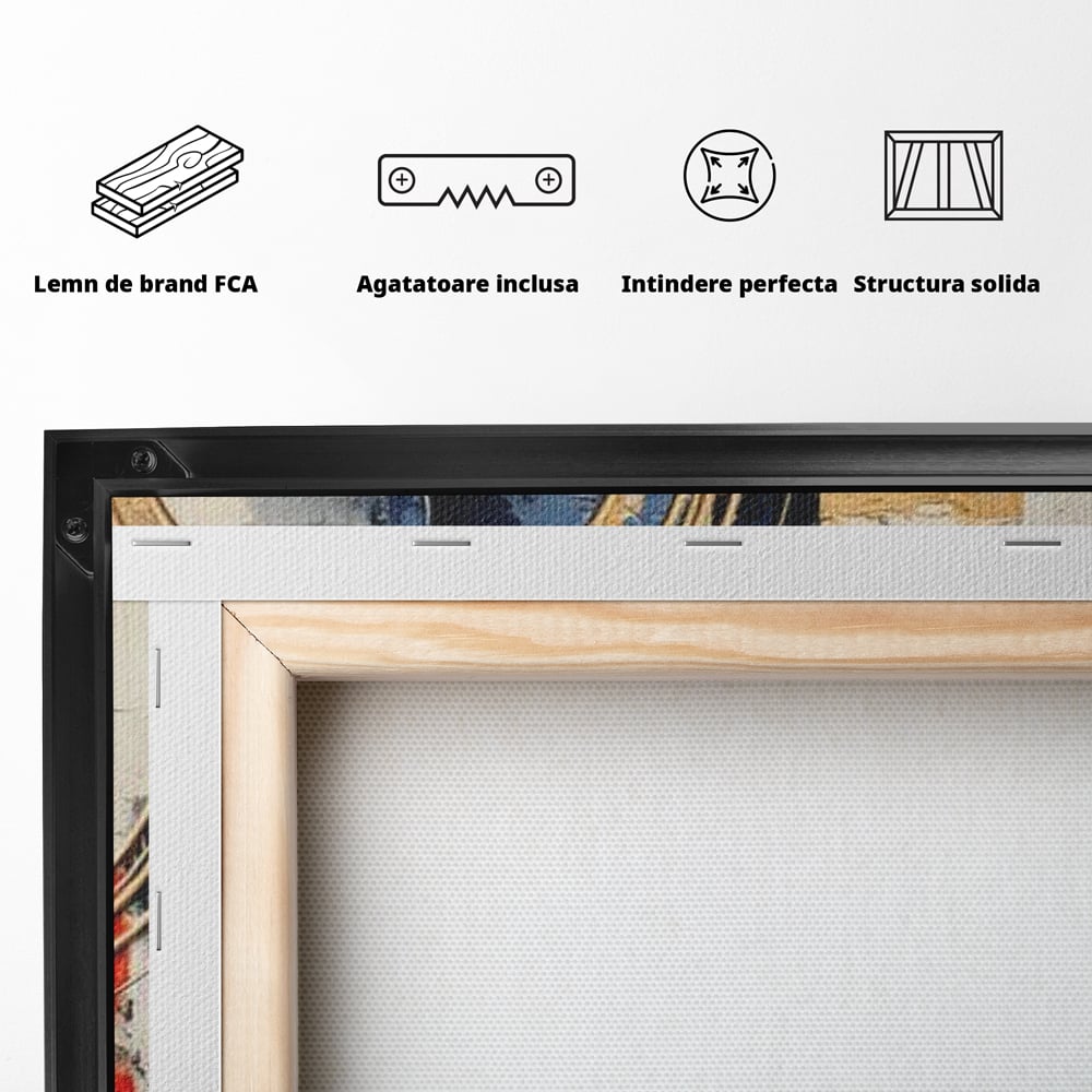 Tablou Canvas Premium, LuxCanva® J1020, Cercurile Timpului, Emotie, Cercuri, Aurii, Curgator, Compozitie, Decor, Statement, Impact, Frumos, Tuse, Living, Dormitor