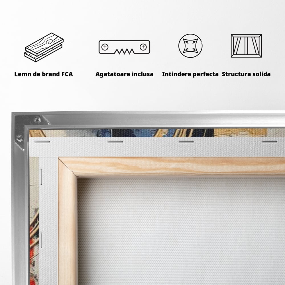 Tablou Canvas Premium, LuxCanva® J1020, Cercurile Timpului, Emotie, Cercuri, Aurii, Curgator, Compozitie, Decor, Statement, Impact, Frumos, Tuse, Living, Dormitor