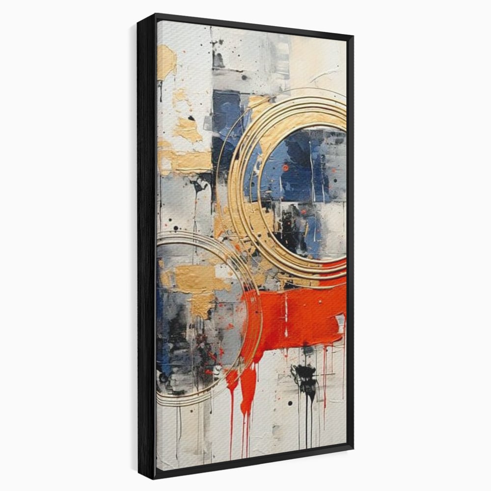 Tablou Canvas Premium, LuxCanva® J1020, Cercurile Timpului, Emotie, Cercuri, Aurii, Curgator, Compozitie, Decor, Statement, Impact, Frumos, Tuse, Living, Dormitor