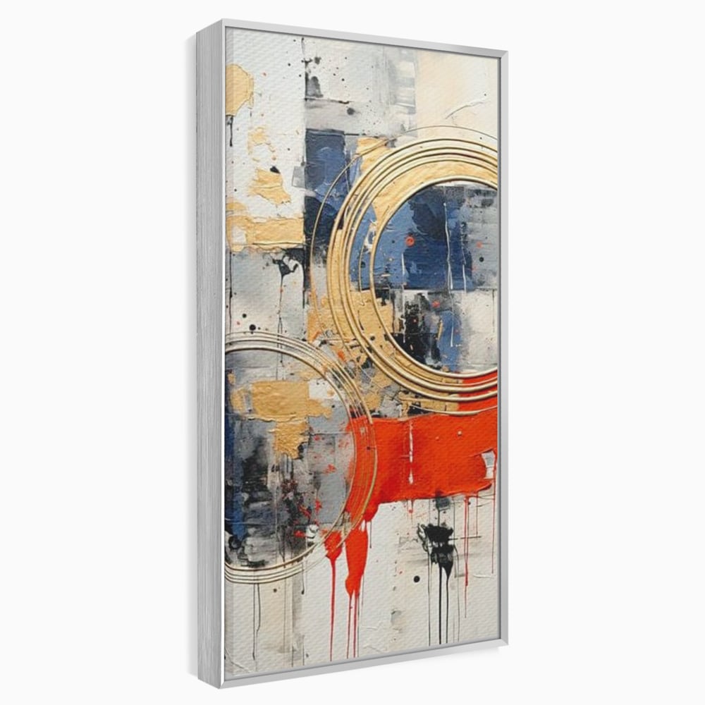 Tablou Canvas Premium, LuxCanva® J1020, Cercurile Timpului, Emotie, Cercuri, Aurii, Curgator, Compozitie, Decor, Statement, Impact, Frumos, Tuse, Living, Dormitor