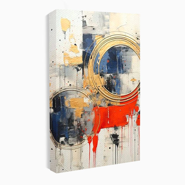 Tablou Canvas Premium, LuxCanva® J1020, Cercurile Timpului, Emotie, Cercuri, Aurii, Curgator, Compozitie, Decor, Statement, Impact, Frumos, Tuse, Living, Dormitor