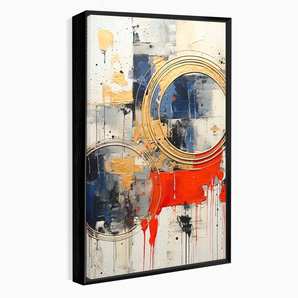 Tablou Canvas Premium, LuxCanva® J1020, Cercurile Timpului, Emotie, Cercuri, Aurii, Curgator, Compozitie, Decor, Statement, Impact, Frumos, Tuse, Living, Dormitor