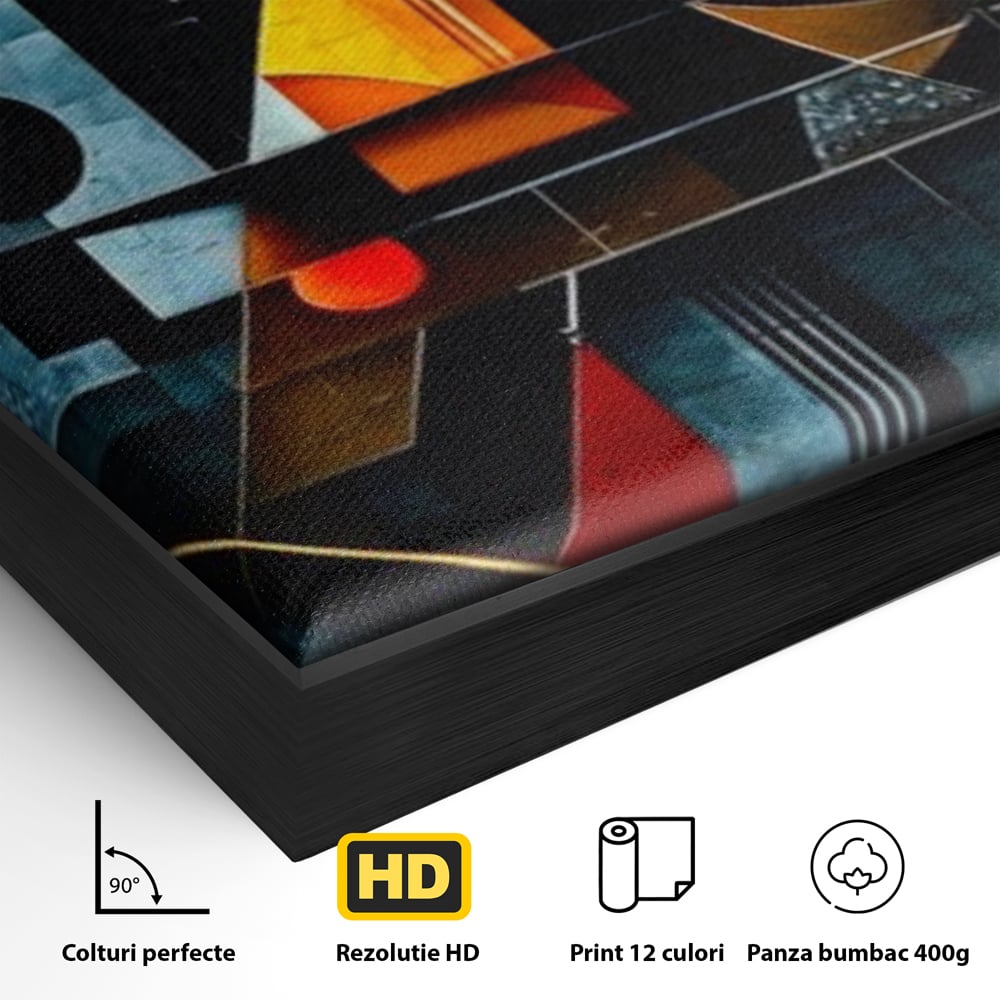 Tablou Canvas Premium, LuxCanva® J1021, Coliziunea Culorilor, Arhitectura, Vise, Culori, Urban, Orbita, Fragmente, Lumina, Haos, Reverie, Living, Dormitor