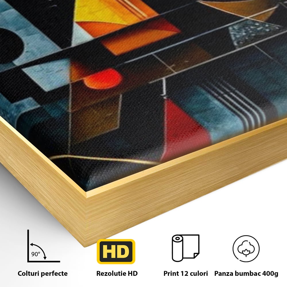 Tablou Canvas Premium, LuxCanva® J1021, Coliziunea Culorilor, Arhitectura, Vise, Culori, Urban, Orbita, Fragmente, Lumina, Haos, Reverie, Living, Dormitor