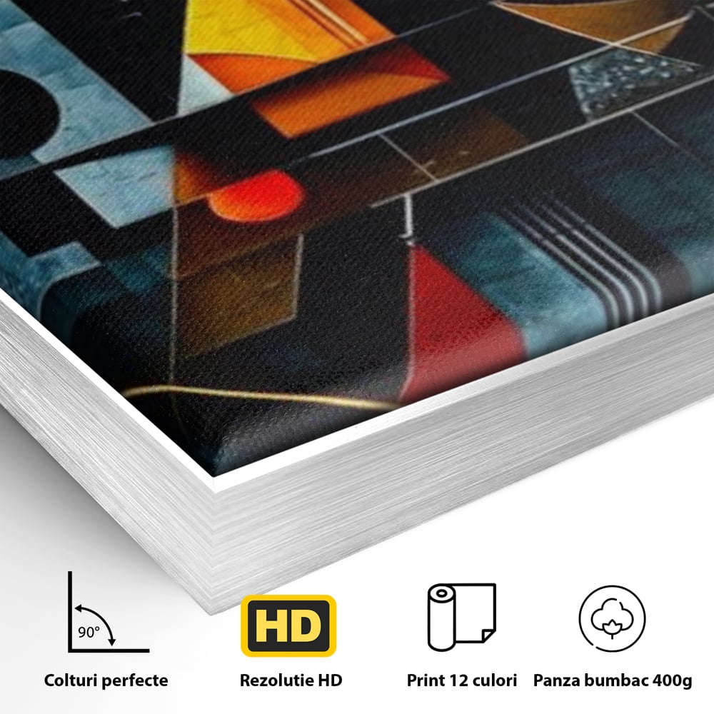 Tablou Canvas Premium, LuxCanva® J1021, Coliziunea Culorilor, Arhitectura, Vise, Culori, Urban, Orbita, Fragmente, Lumina, Haos, Reverie, Living, Dormitor