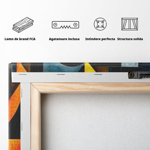 Tablou Canvas Premium, LuxCanva® J1021, Coliziunea Culorilor, Arhitectura, Vise, Culori, Urban, Orbita, Fragmente, Lumina, Haos, Reverie, Living, Dormitor