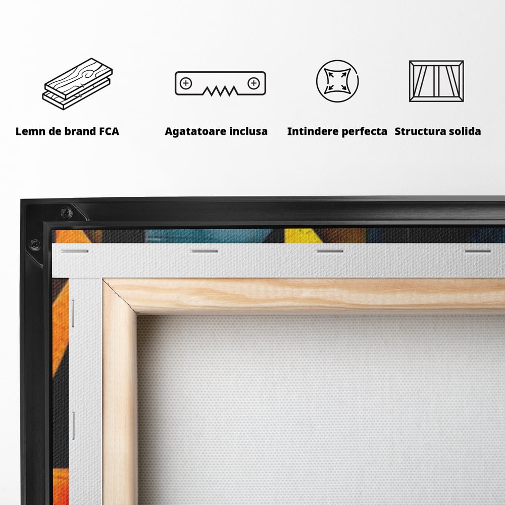 Tablou Canvas Premium, LuxCanva® J1021, Coliziunea Culorilor, Arhitectura, Vise, Culori, Urban, Orbita, Fragmente, Lumina, Haos, Reverie, Living, Dormitor