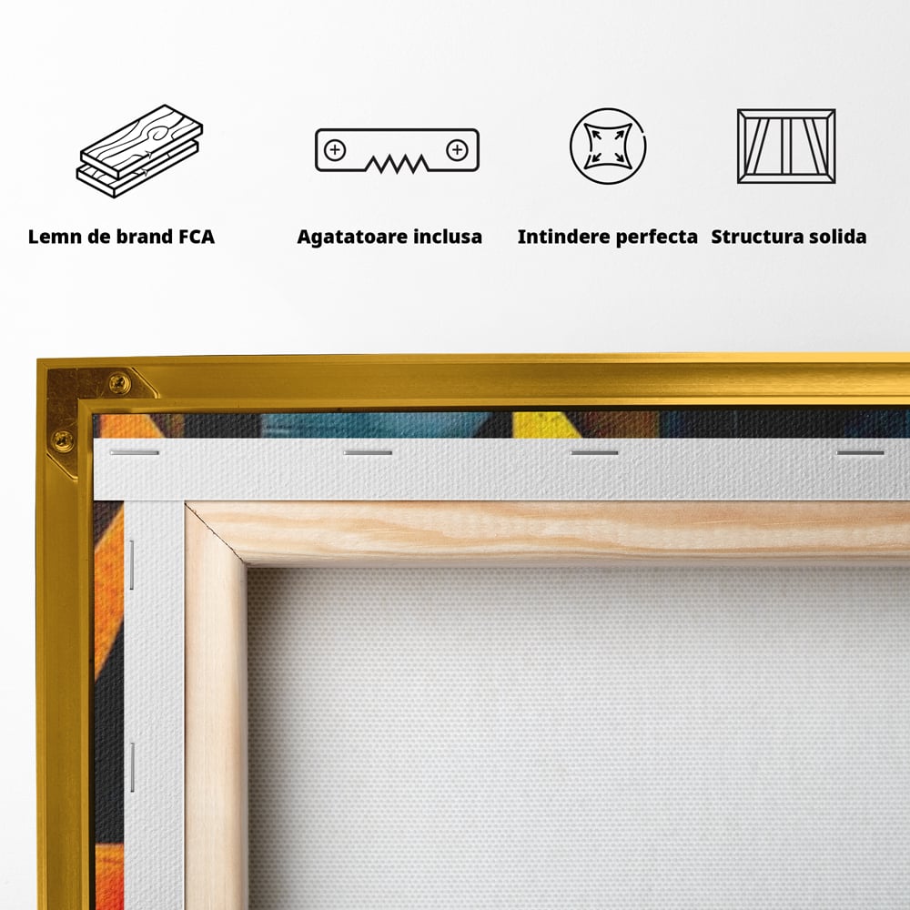 Tablou Canvas Premium, LuxCanva® J1021, Coliziunea Culorilor, Arhitectura, Vise, Culori, Urban, Orbita, Fragmente, Lumina, Haos, Reverie, Living, Dormitor