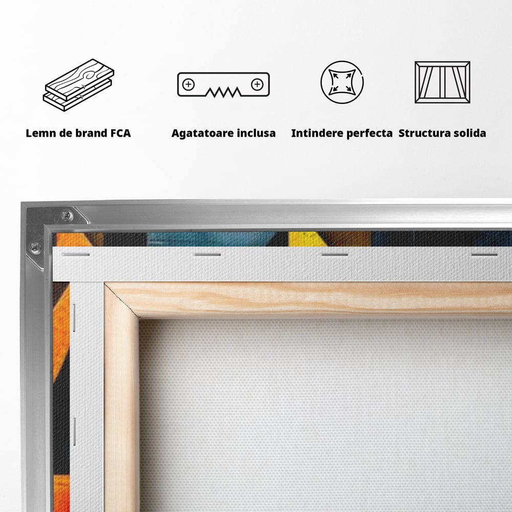Tablou Canvas Premium, LuxCanva® J1021, Coliziunea Culorilor, Arhitectura, Vise, Culori, Urban, Orbita, Fragmente, Lumina, Haos, Reverie, Living, Dormitor