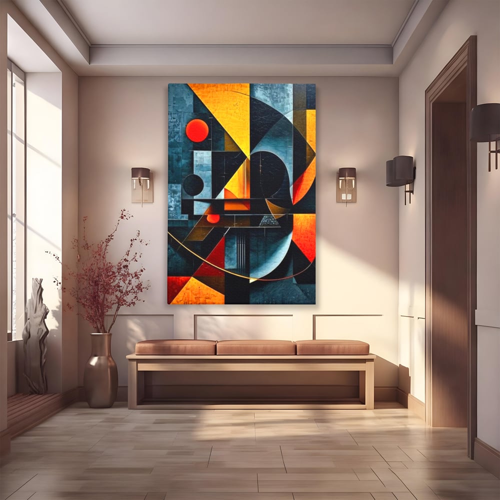 Tablou Canvas Premium, LuxCanva® J1021, Coliziunea Culorilor, Arhitectura, Vise, Culori, Urban, Orbita, Fragmente, Lumina, Haos, Reverie, Living, Dormitor