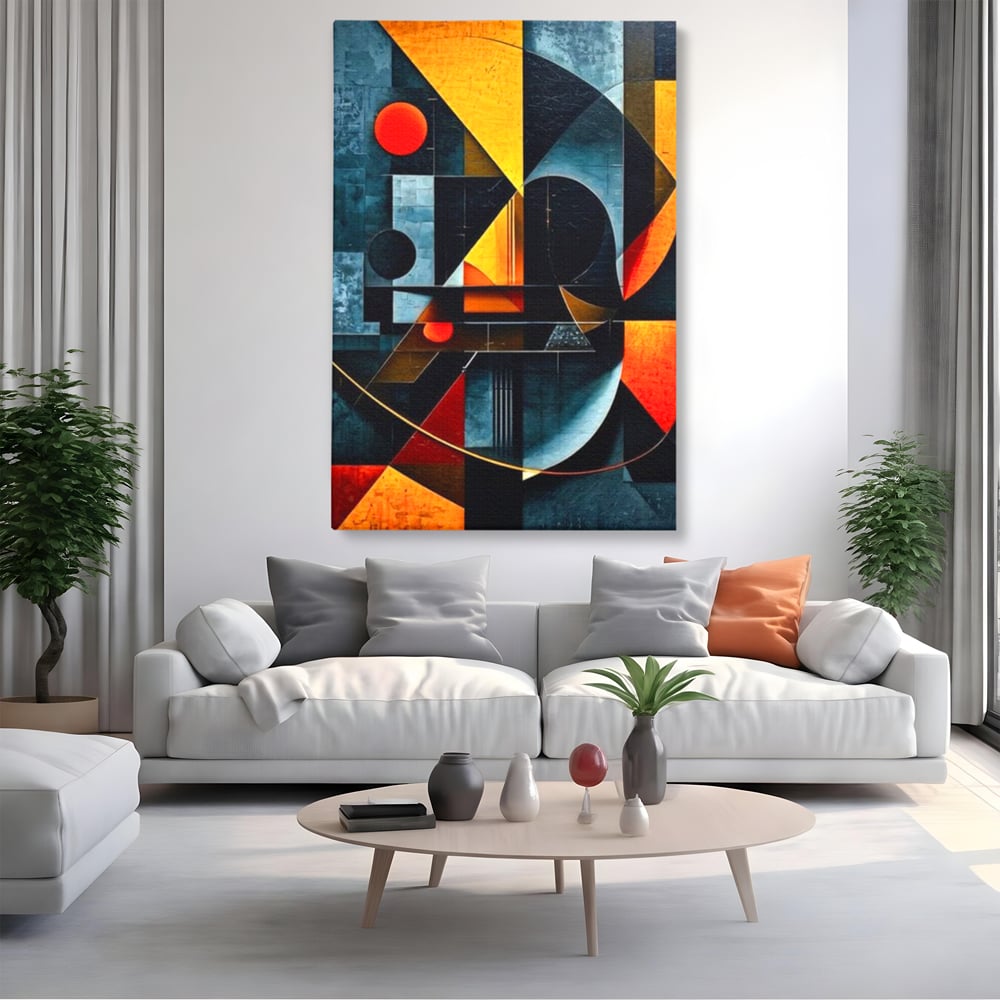 Tablou Canvas Premium, LuxCanva® J1021, Coliziunea Culorilor, Arhitectura, Vise, Culori, Urban, Orbita, Fragmente, Lumina, Haos, Reverie, Living, Dormitor