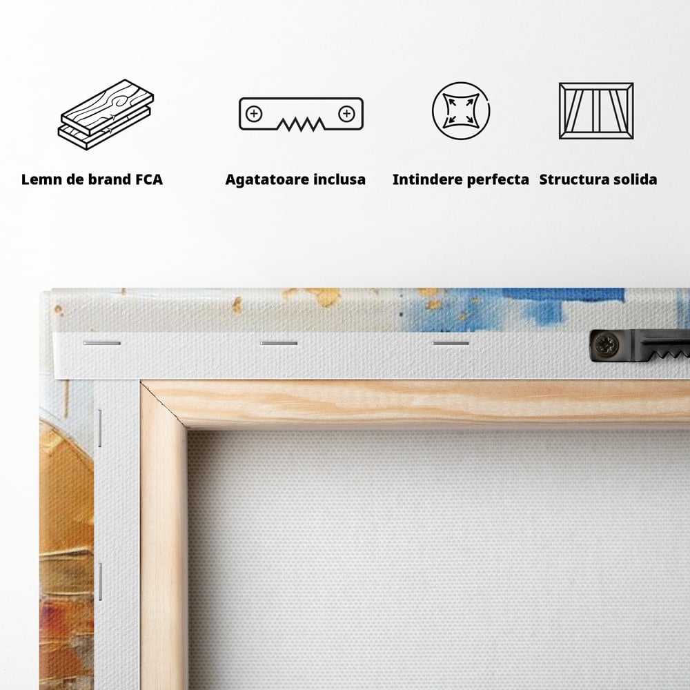 Leinwand Wandkunst Canvas Premium, LuxCanva® J1022, Goldene Eklipse, Glühen, Glitzer, Eleganz, Fluss, Universum, Aufgang, Wirbel, Tanz, Farben, Wellen, Golden, Wohnen, Schlafzimmer