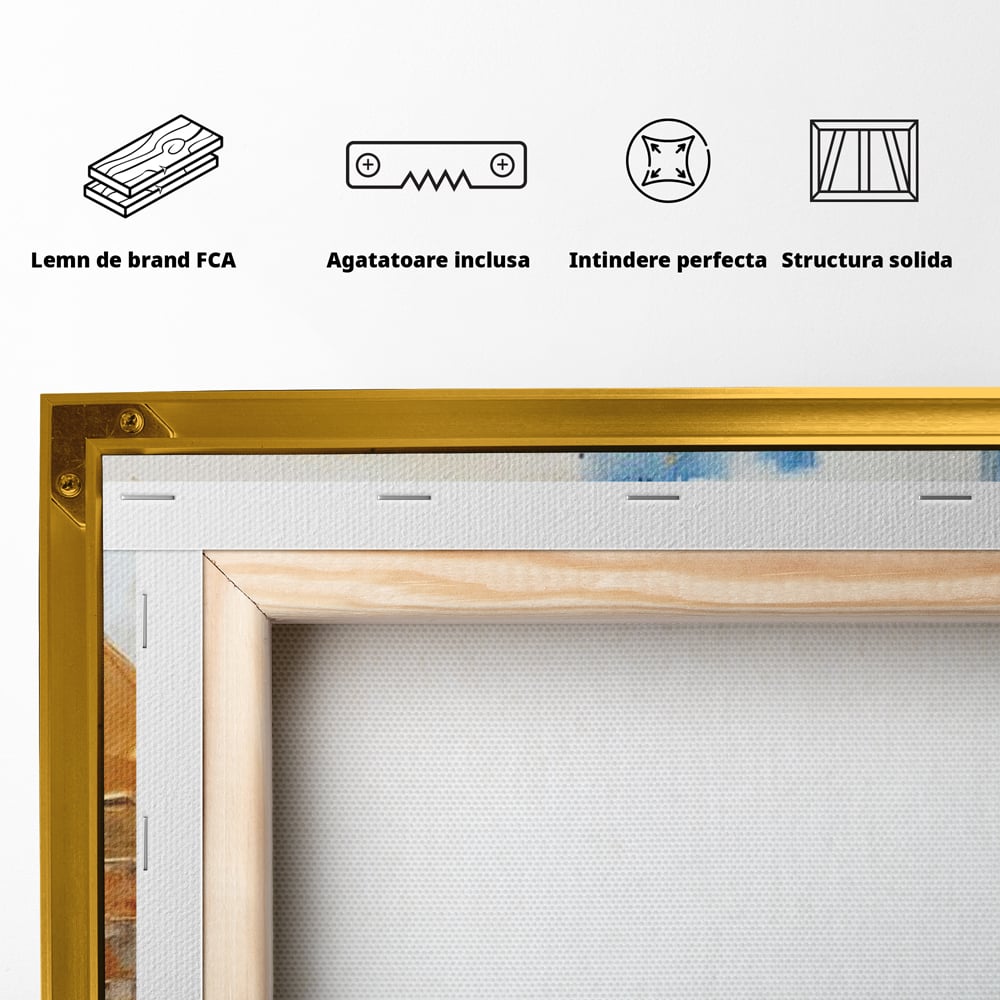 Leinwand Wandkunst Canvas Premium, LuxCanva® J1022, Goldene Eklipse, Glühen, Glitzer, Eleganz, Fluss, Universum, Aufgang, Wirbel, Tanz, Farben, Wellen, Golden, Wohnen, Schlafzimmer