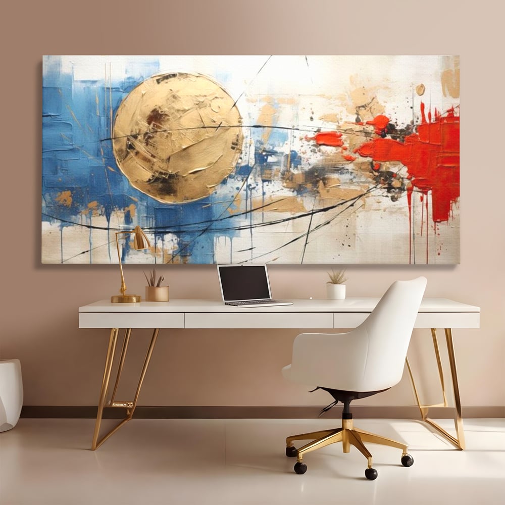 Leinwand Wandkunst Canvas Premium, LuxCanva® J1023, Kosmische Kollision, Universum, Energie, Sterne, Geburt, Feuer, Licht, Aura, Orbit, Leidenschaft, Himmel, Scantee, Wohnen, Schlafzimmer