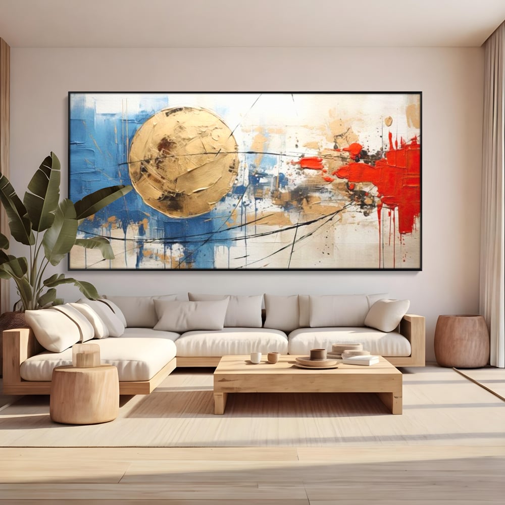 Leinwand Wandkunst Canvas Premium, LuxCanva® J1023, Kosmische Kollision, Universum, Energie, Sterne, Geburt, Feuer, Licht, Aura, Orbit, Leidenschaft, Himmel, Scantee, Wohnen, Schlafzimmer