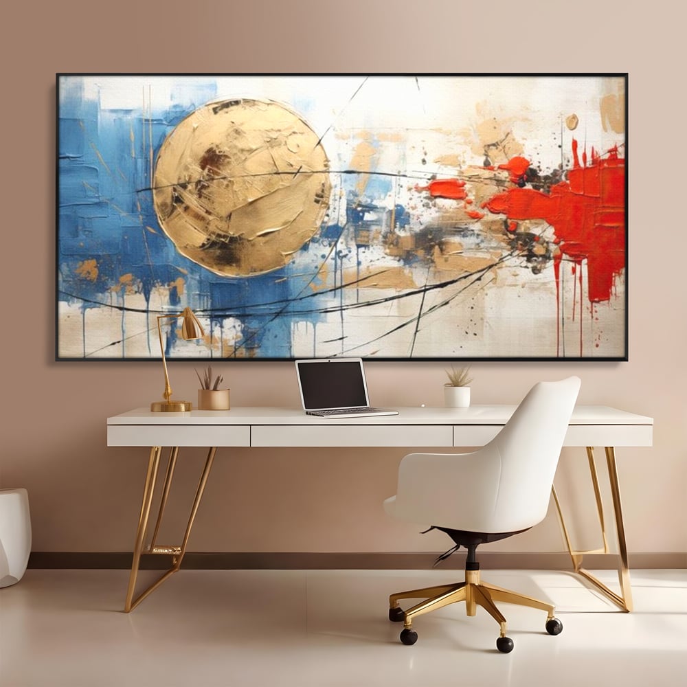 Leinwand Wandkunst Canvas Premium, LuxCanva® J1023, Kosmische Kollision, Universum, Energie, Sterne, Geburt, Feuer, Licht, Aura, Orbit, Leidenschaft, Himmel, Scantee, Wohnen, Schlafzimmer
