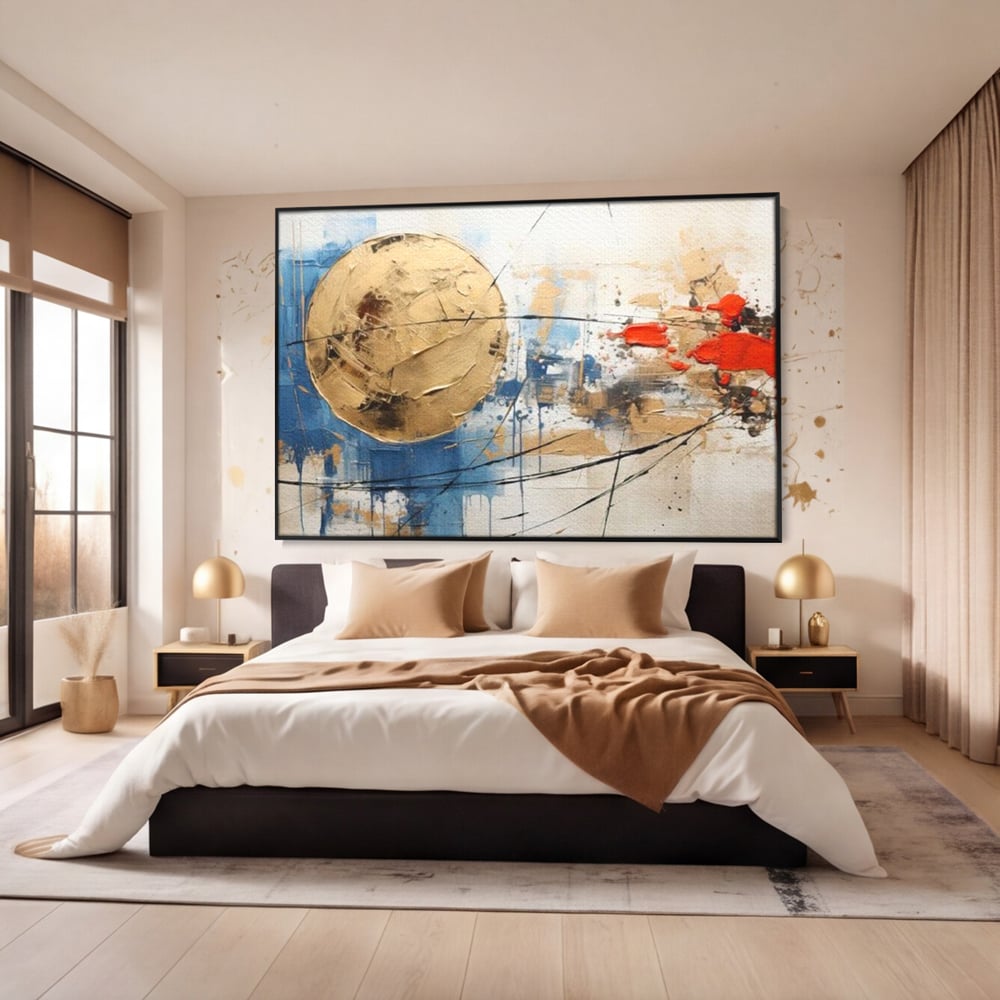 Leinwand Wandkunst Canvas Premium, LuxCanva® J1023, Kosmische Kollision, Universum, Energie, Sterne, Geburt, Feuer, Licht, Aura, Orbit, Leidenschaft, Himmel, Scantee, Wohnen, Schlafzimmer