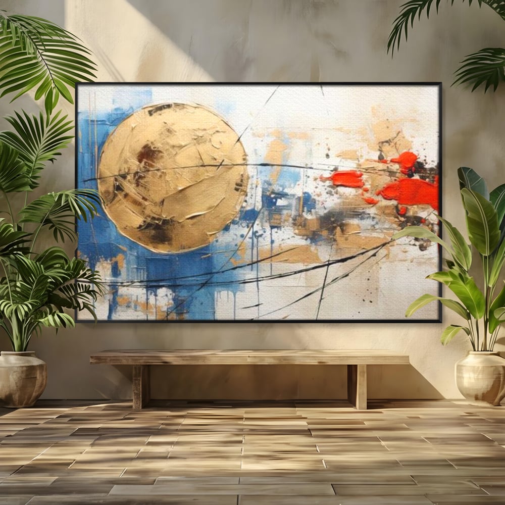 Leinwand Wandkunst Canvas Premium, LuxCanva® J1023, Kosmische Kollision, Universum, Energie, Sterne, Geburt, Feuer, Licht, Aura, Orbit, Leidenschaft, Himmel, Scantee, Wohnen, Schlafzimmer