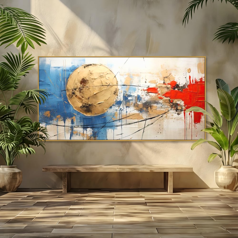 Leinwand Wandkunst Canvas Premium, LuxCanva® J1023, Kosmische Kollision, Universum, Energie, Sterne, Geburt, Feuer, Licht, Aura, Orbit, Leidenschaft, Himmel, Scantee, Wohnen, Schlafzimmer