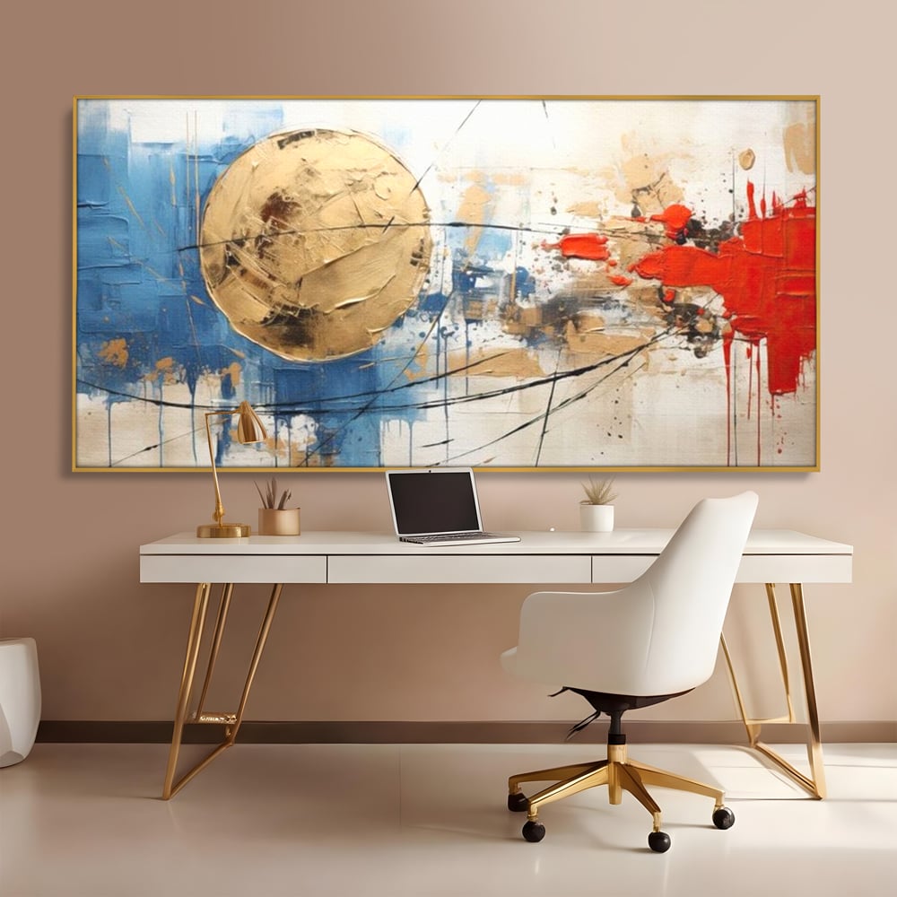 Leinwand Wandkunst Canvas Premium, LuxCanva® J1023, Kosmische Kollision, Universum, Energie, Sterne, Geburt, Feuer, Licht, Aura, Orbit, Leidenschaft, Himmel, Scantee, Wohnen, Schlafzimmer