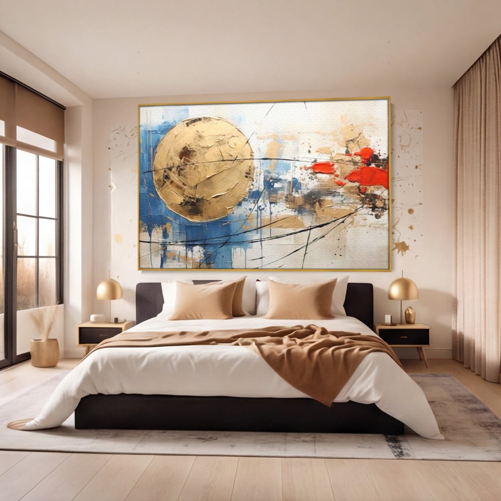 Leinwand Wandkunst Canvas Premium, LuxCanva® J1023, Kosmische Kollision, Universum, Energie, Sterne, Geburt, Feuer, Licht, Aura, Orbit, Leidenschaft, Himmel, Scantee, Wohnen, Schlafzimmer